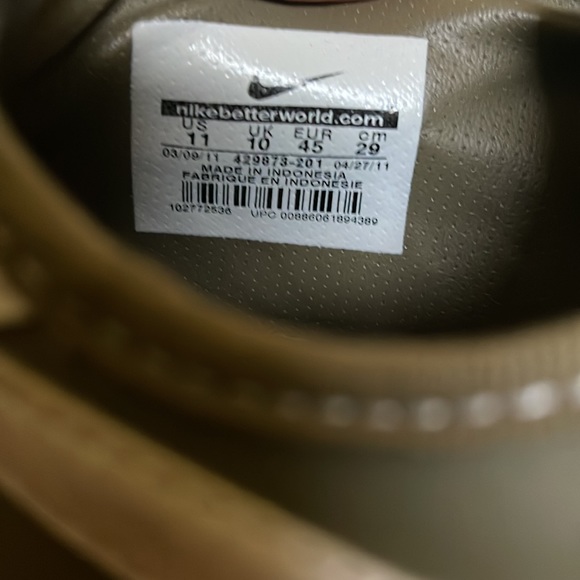 Nike Men’s Sweet Legacy Size 11 Olive Green Shoes - Picture 5 of 6